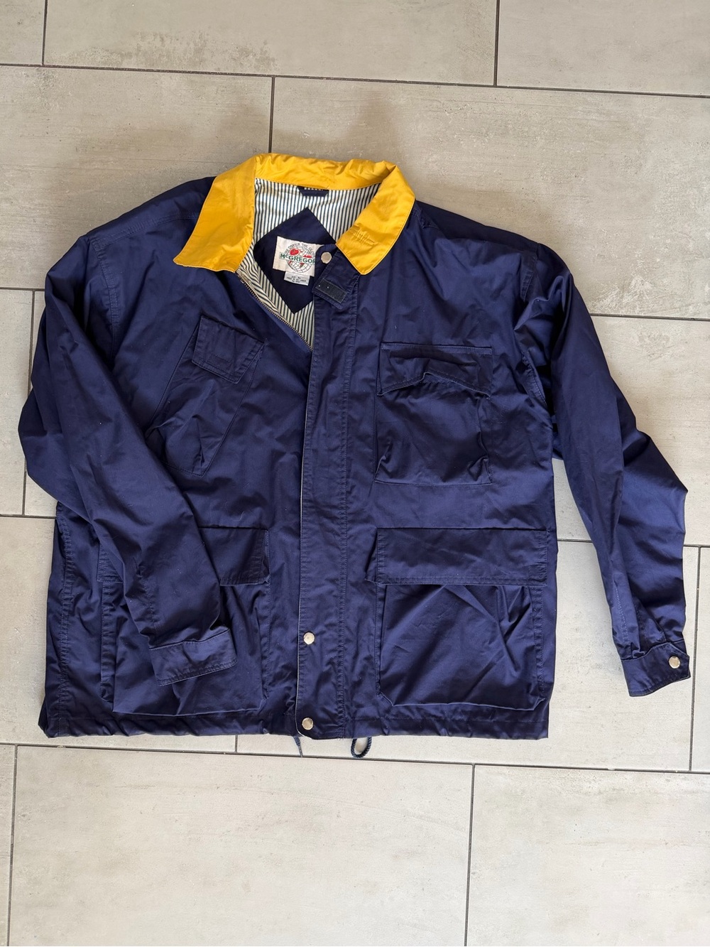 Vintage McGregor Field Jacket Men’s XL Navy Gold Utility Safari Coat